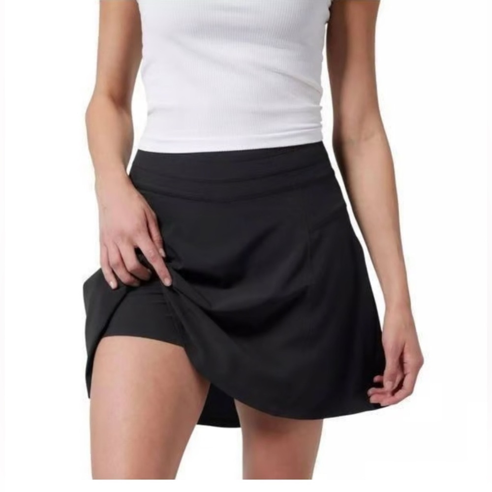Athleta black tennis skirt athletic sporty skort outdoorsy hiking activewear